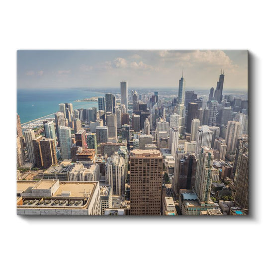 Chicago Panoraması - Göl Kıyısı Şehir Manzarası Kanvas Tablo