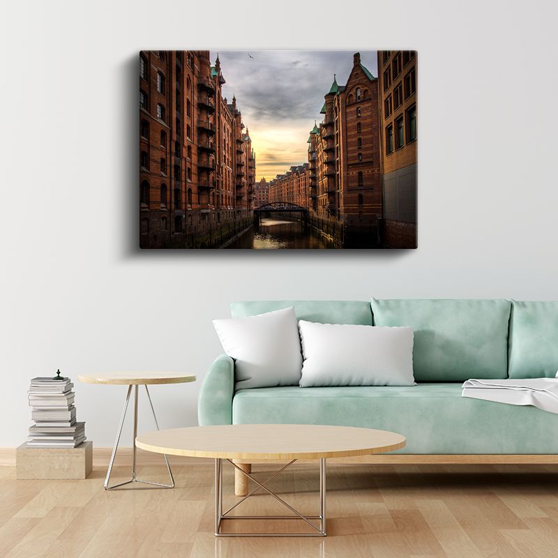 Hamburg Depo Bölgesi - Tarihi Tuğla Mimarisi Kanvas Tablo