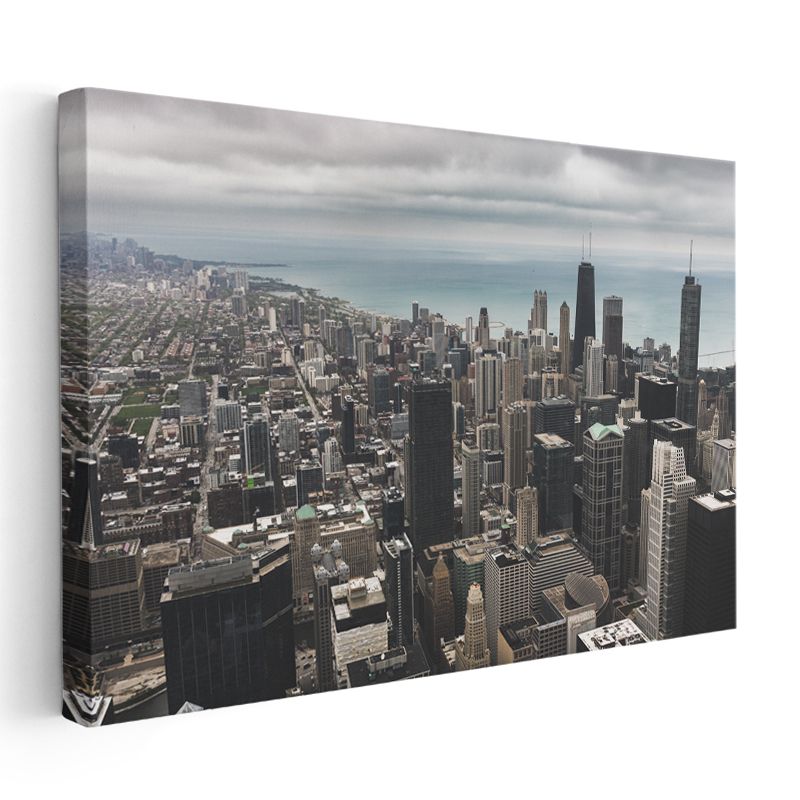 Chicago Silueti - Göl Kıyısı Metropolü Kanvas Tablo