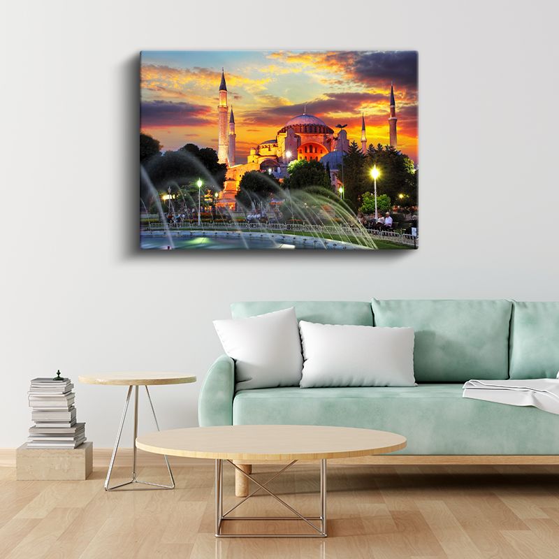 Ayasofya Camii - Günbatımı Silüeti Kanvas Tablo