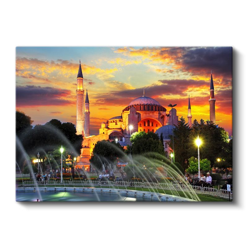 Ayasofya Camii - Günbatımı Silüeti Kanvas Tablo