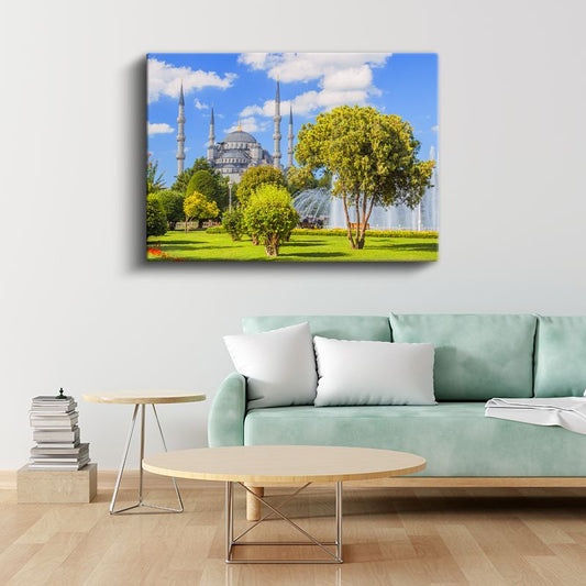Sultanahmet Camii - Bahar Manzarası Kanvas Tablo