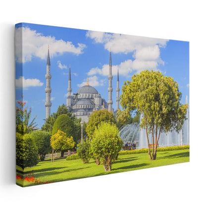 Sultanahmet Camii - Bahar Manzarası Kanvas Tablo