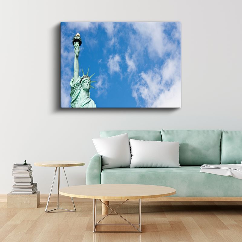 Özgürlük Heykeli - Mavi Gökyüzü Altında Kanvas Tablo