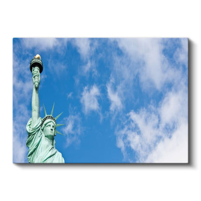 Özgürlük Heykeli - Mavi Gökyüzü Altında Kanvas Tablo