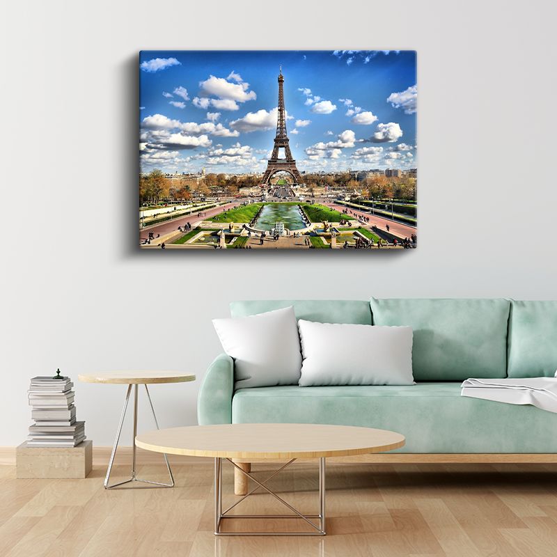 Eyfel Kulesi - Şehir Manzaralı Panorama Kanvas Tablo