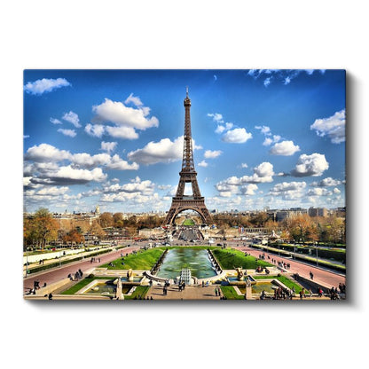Eyfel Kulesi - Şehir Manzaralı Panorama Kanvas Tablo