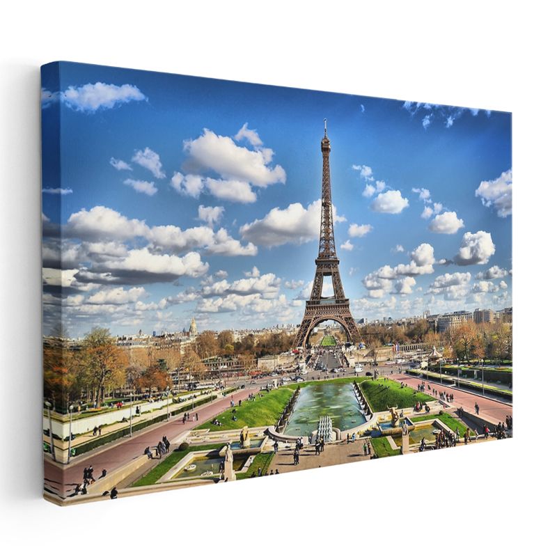 Eyfel Kulesi - Şehir Manzaralı Panorama Kanvas Tablo