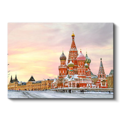 Aziz Vasil Katedrali - Kış Manzarası Kanvas Tablo