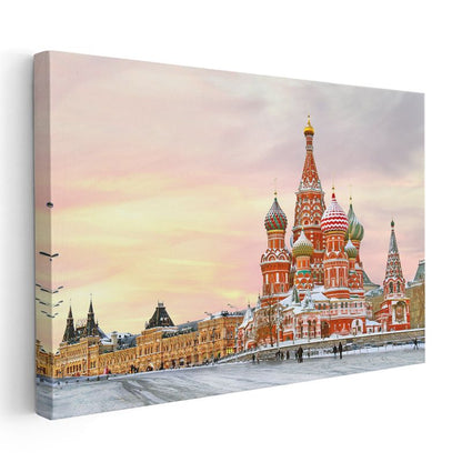 Aziz Vasil Katedrali - Kış Manzarası Kanvas Tablo