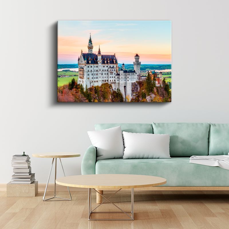 Neuschwanstein Şatosu - Pastoral Manzara Kanvas Tablo