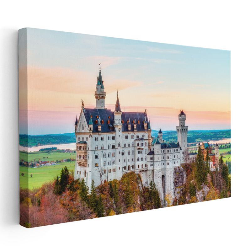 Neuschwanstein Şatosu - Pastoral Manzara Kanvas Tablo