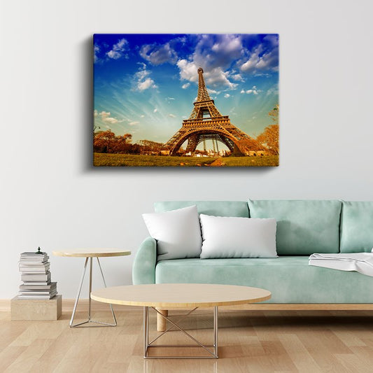 Eyfel Kulesi - Sonbahar Renkleri Kanvas Tablo