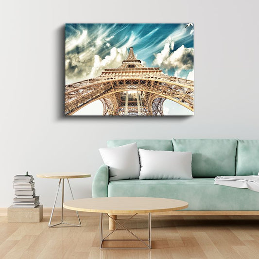 Eyfel Kulesi - Alttan Bakış Perspektifi Kanvas Tablo