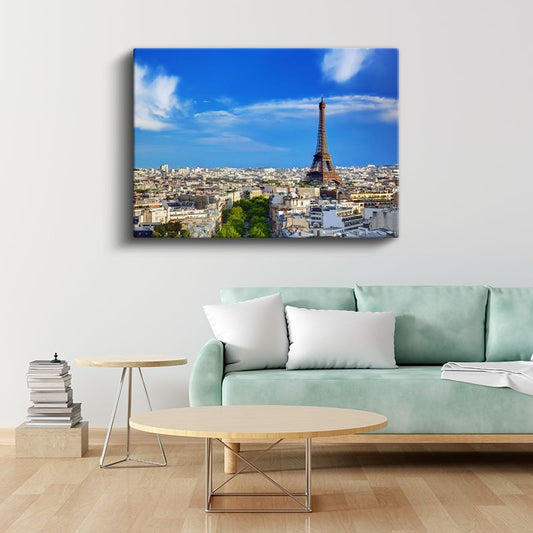 Paris Manzarası - Eyfel Kulesi Silüeti Kanvas Tablo