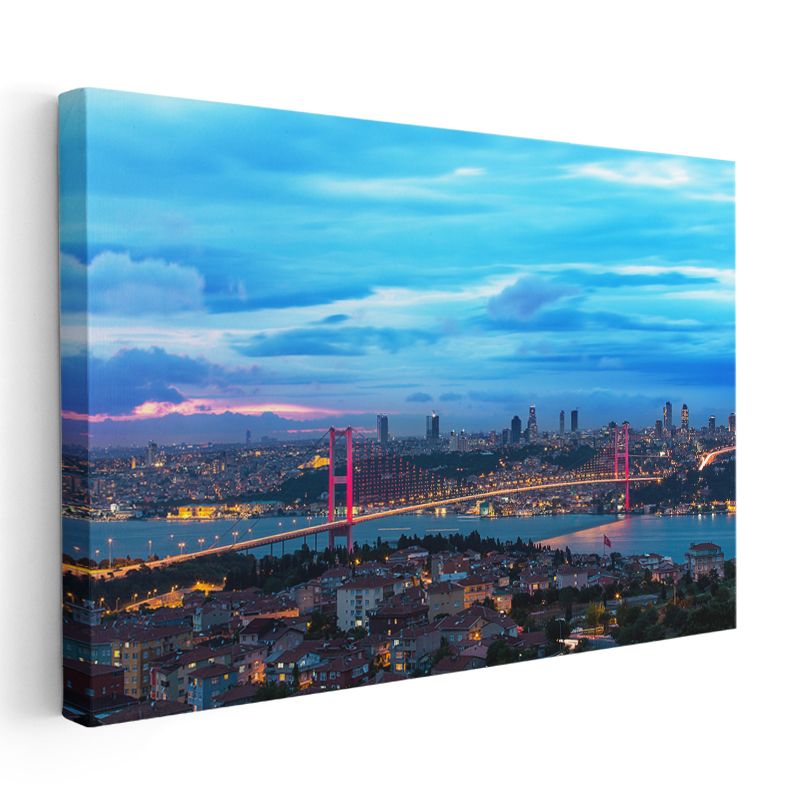 İstanbul Boğazı - Köprü Silüeti Kanvas Tablo