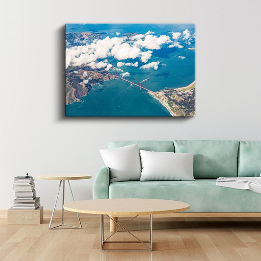 Golden Gate Köprüsü - Havadan Görünüm Kanvas Tablo