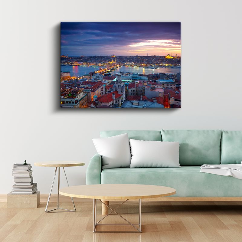 İstanbul Panoraması - Akşam Işıkları Kanvas Tablo