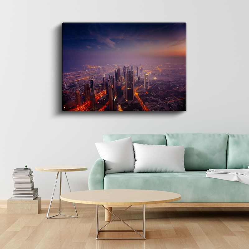 Dubai Gökdelenleri - Gece Manzarası Kanvas Tablo