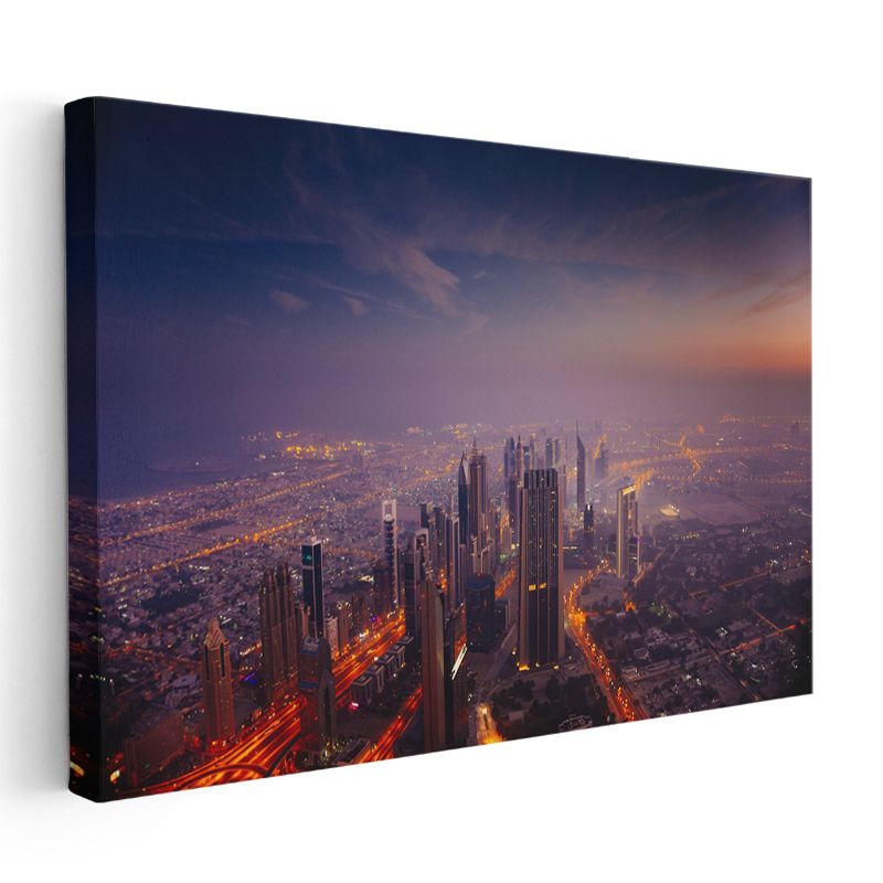 Dubai Gökdelenleri - Gece Manzarası Kanvas Tablo