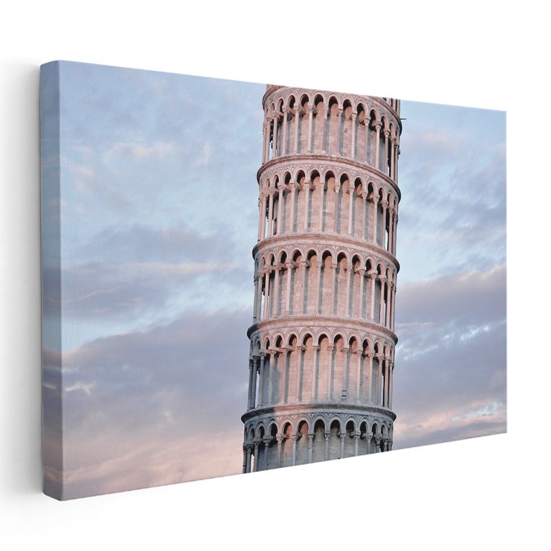 Pisa Kulesi - Pastel Gökyüzü Detayı Kanvas Tablo