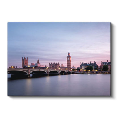 Westminster Sarayı - Nehir Kıyısı Manzarası Kanvas Tablo