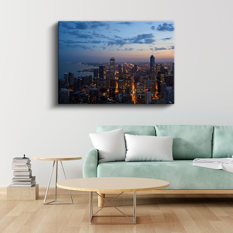 Chicago Gökdelenleri - Akşam Panoraması Kanvas Tablo