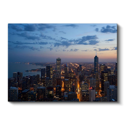 Chicago Gökdelenleri - Akşam Panoraması Kanvas Tablo