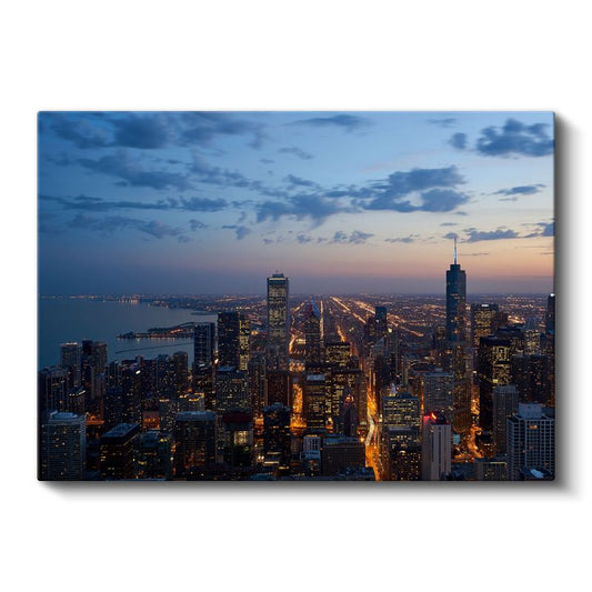 Chicago Gökdelenleri - Akşam Panoraması Kanvas Tablo