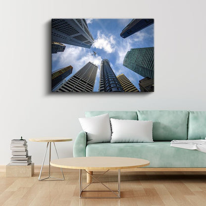 Modern Metropol - Gökyüzü Perspektifi Kanvas Tablo