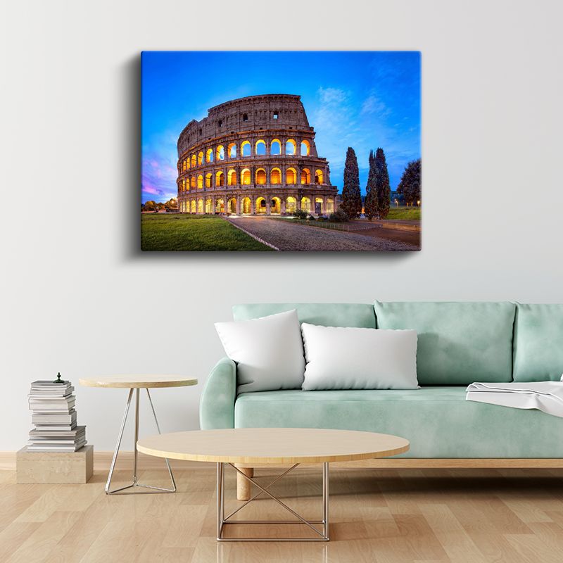 Kolezyum - Mavi Akşam Işığında Kanvas Tablo