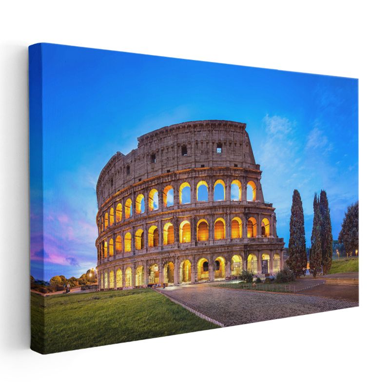 Kolezyum - Mavi Akşam Işığında Kanvas Tablo