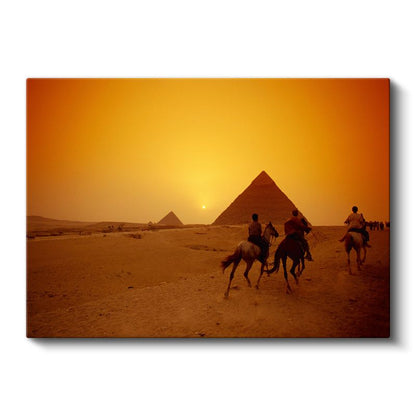 Mısır Piramitleri - Çöl Günbatımı Kanvas Tablo