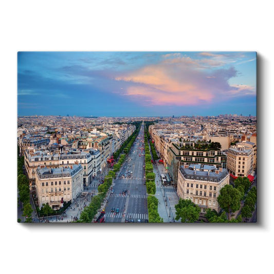 Paris Bulvarları - Kuşbakışı Görünüm Kanvas Tablo
