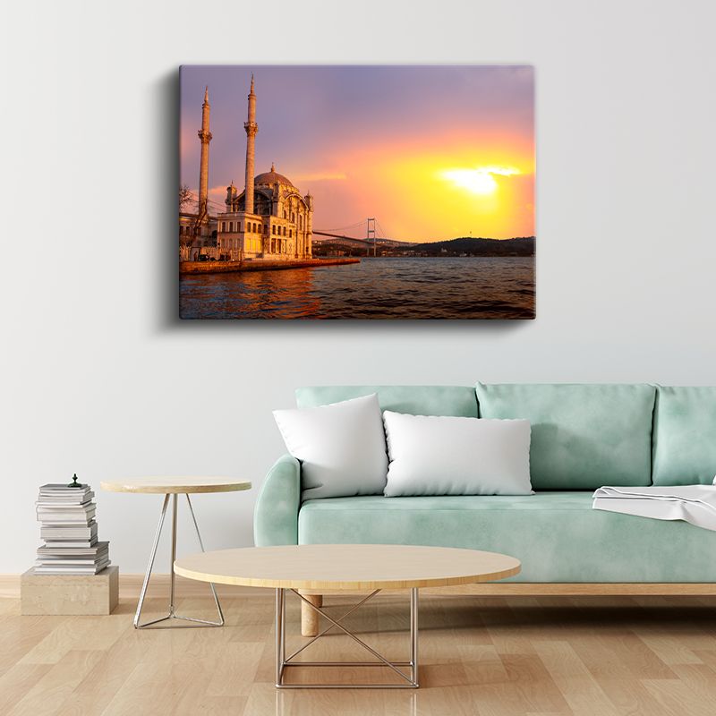 Ortaköy Camii - Günbatımı Silüeti Kanvas Tablo