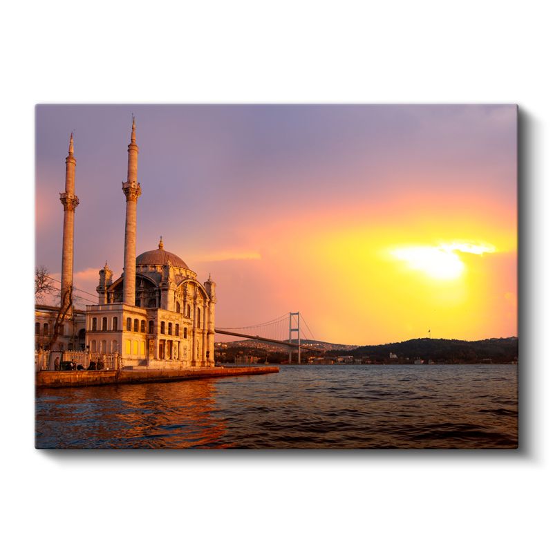 Ortaköy Camii - Günbatımı Silüeti Kanvas Tablo