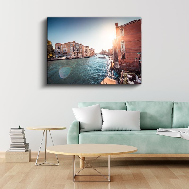Venedik Büyük Kanal - Gün Işığı Yansımaları Kanvas Tablo