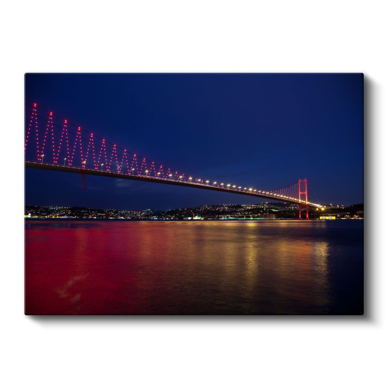 Boğaziçi Köprüsü - Gece Işıklandırması Kanvas Tablo