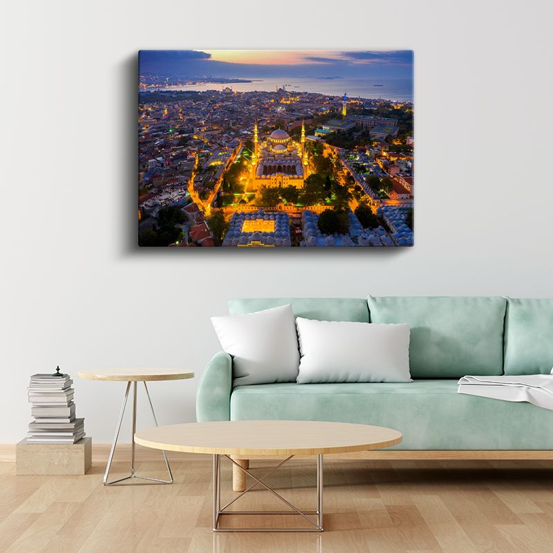 Süleymaniye Camii - Havadan İstanbul Manzarası Kanvas Tablo