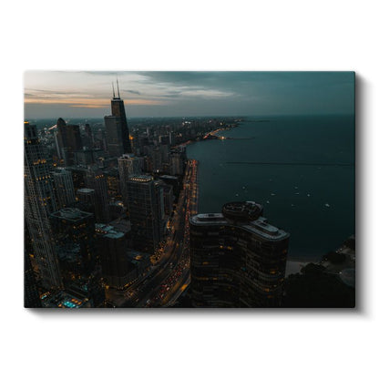 Chicago Gökdelenleri - Akşam Panoraması Kanvas Tablo
