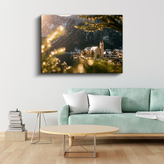 Alp Köyü - Dağlar Arasında Huzurlu Yerleşim Kanvas Tablo