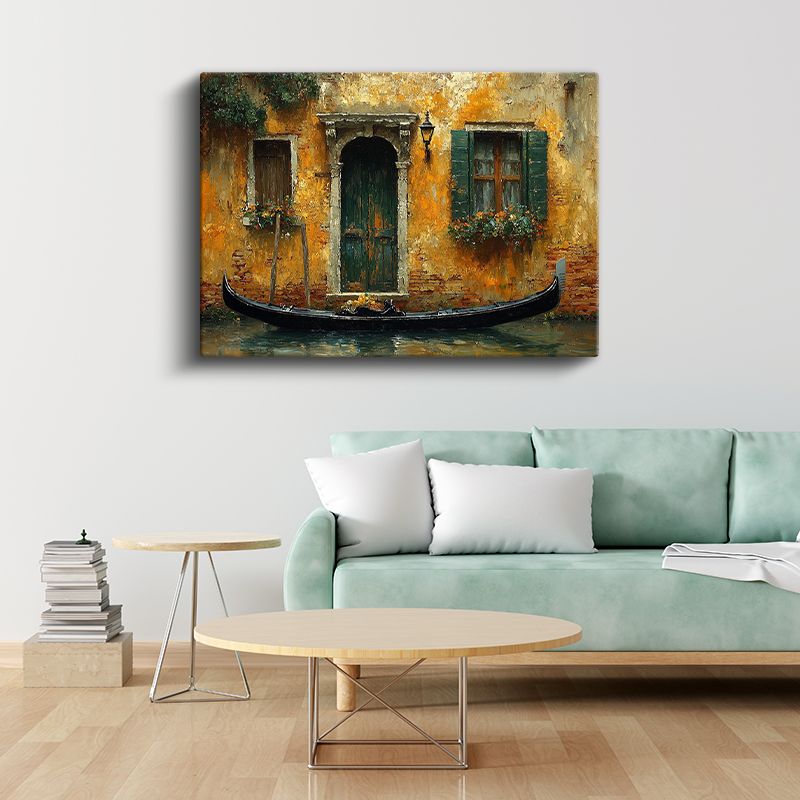 Venedik Evi - Yeşil Kapılı Tarihi Yapı Kanvas Tablo