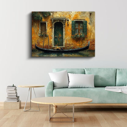 Venedik Evi - Yeşil Kapılı Tarihi Yapı Kanvas Tablo