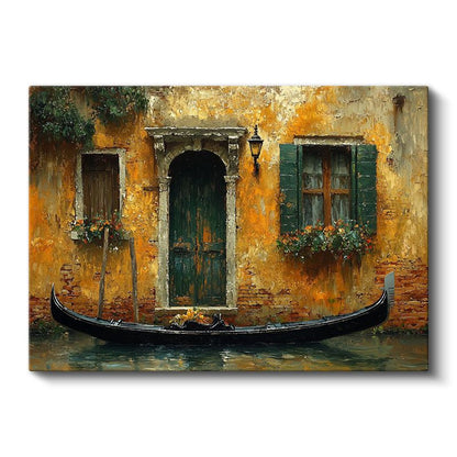 Venedik Evi - Yeşil Kapılı Tarihi Yapı Kanvas Tablo