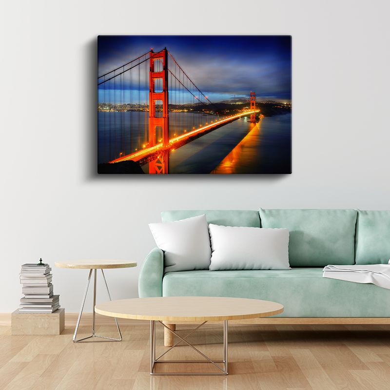 Golden Gate - Gece Işıkları Altında İkonik Köprü Kanvas Tablo