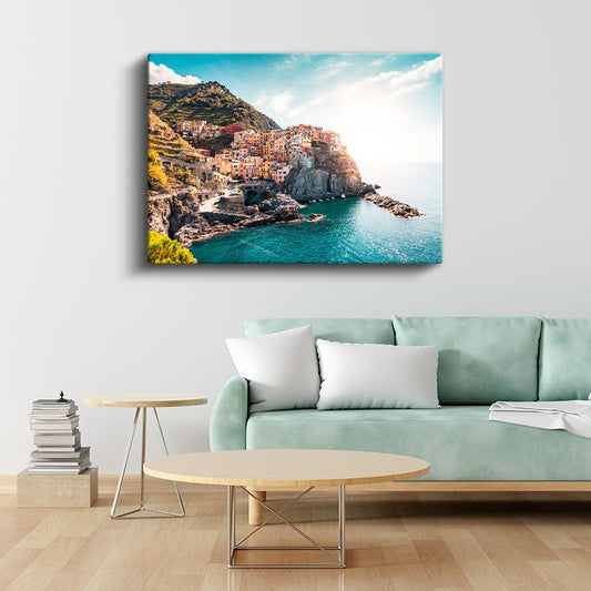 Cinque Terre - Deniz Kenarında Renkli Evler Kanvas Tablo