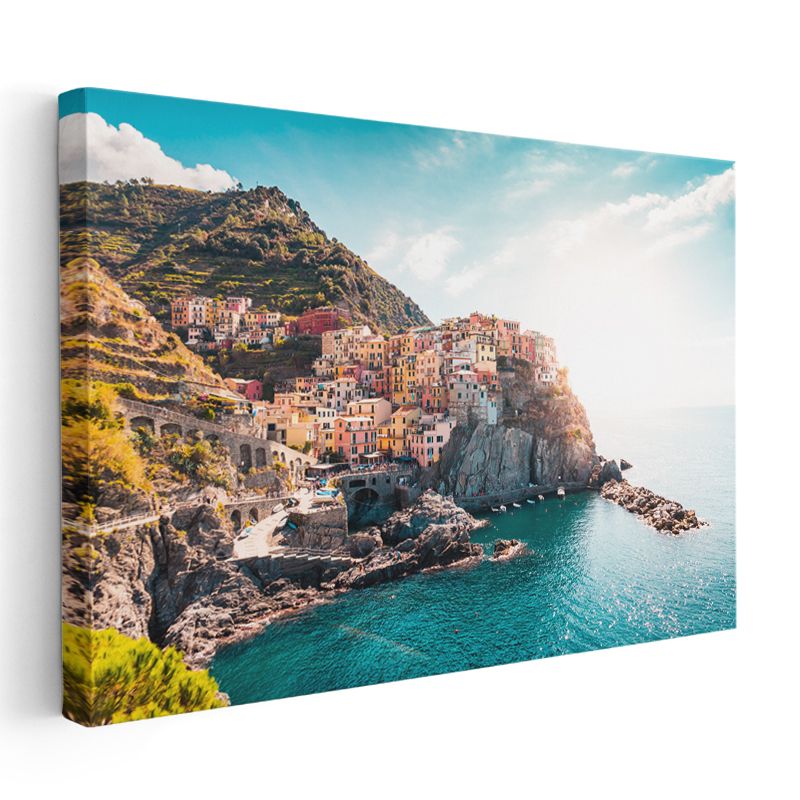 Cinque Terre - Deniz Kenarında Renkli Evler Kanvas Tablo