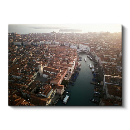Venedik Kanalları - Kuşbakışı Şehir Manzarası Kanvas Tablo