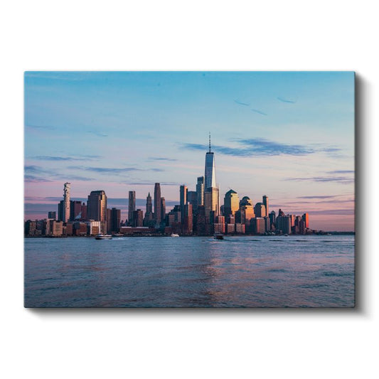 New York Silueti - Gün Batımında Gökdelenler Kanvas Tablo