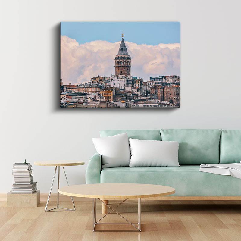 Galata Kulesi - İstanbul Siluetinde Tarihi Yapı Kanvas Tablo